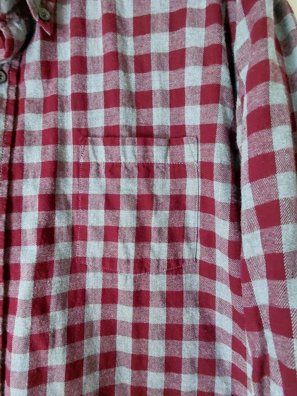 Maroon & Gray Check Button-Up Shirt - Picture 4 of 7